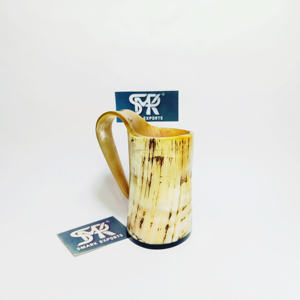 Chope à bière artisanale en corne africaine, écologique, matériau biologique, finition naturelle, design animal élégant, thème médiéval, 5 pouces - Product Image 1