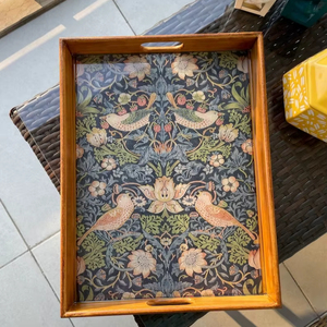 Handmade Polished Large <b>Rustic</b> Wooden Serving Tray with Customized Shape Eco-Friendly for Food Drinks Home Decorative Display - Product Image 1