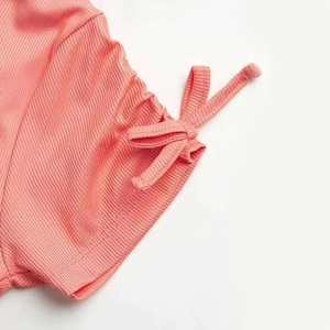 Women's Coral Two Piece Yoga Set Crop <b>Top</b> With Ruched Sleeves High Waist Flare Pants Stretchable Fabric Breathable Solid Color - Product Image 6
