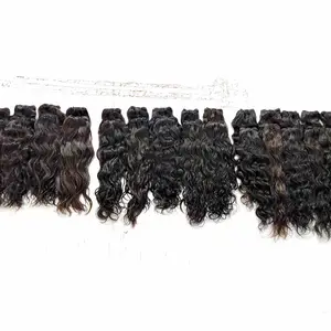 BEST INDIAN CURLY HAIR WITH ALIGNED CUTICLES 100% VIRGIN RAW NO TANGLING NO SHEDDING SINGLE DONOR MACHINE WEFT BUNDLES