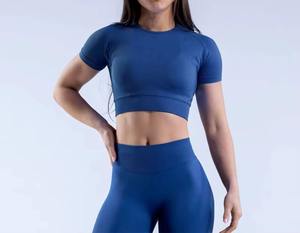 Débardeur court sans couture personnalisé pour femme, style camisole, à fines bretelles, pour le sport, la course et le yoga - Product Image 4