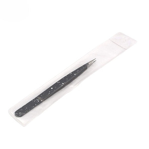 Pinzas para Extensiones de Pestañas con Punta Recta y Curva, Pinzas de Acero Inoxidable Blancas y Negras para Pestañas Postizas - Product Image 6