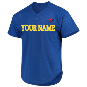 Maillot de baseball personnalisé à rayures blanches et bleues, impression par sublimation, unisexe, manches courtes, boutons sur le devant, respirant, uniforme d'équipe avec nom - Product Image 5