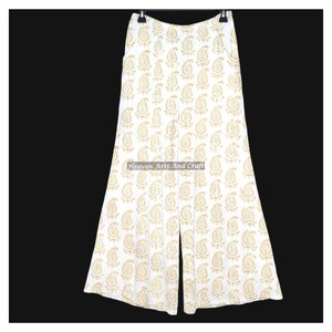 Pantalon Palazzo à jambes larges personnalisé coupe ample pour femmes pantalon d'été en coton respirant léger et confortable voyage tenue de bureau - Product Image 1
