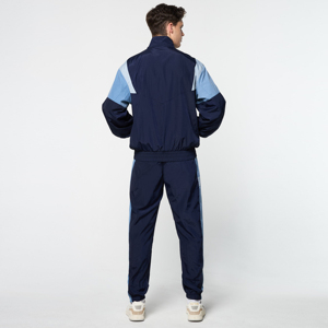 Chándal Deportivo para Hombre, Color Azul Marino, con Bloques de Color, Largo, Ligero, de Poliéster, Corte Regular, para Otoño, con Bolsillos Laterales - Product Image 1