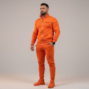 Survêtement zippé pour homme en coton et polyester, personnalisable, avec haut zippé, pour le jogging, service OEM - Product Image 1