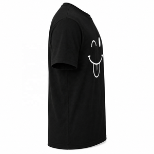 T-shirt graphique surdimensionné de qualité supérieure, imprimé sur mesure avec un visage souriant, unisexe, en coton, vêtements décontractés, streetwear - Product Image 2