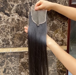Extensiones de pelo brasileño virgen con cierre de encaje suizo, 5x5 HD mechones de pelo, venta al por mayor - Product Image 1