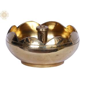 Hecho a mano 2 \ "Flor en forma de Diya en latón Precio por par Decoraciones DE BODA indias - Product Image 2