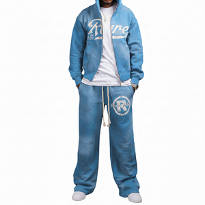 Survêtement polaire brodé à capuche pour filles, manches longues, fermeture éclair frontale, imprimé, délavé, style streetwear décontracté, automne, poches latérales, cordon de serrage - Product Image 4