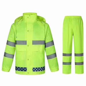 Ensemble de combinaison de pluie réfléchissante et respirante en polyester grande taille, imperméable, pour la sécurité routière, unisexe - Product Image 2