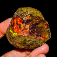 Opale d'Éthiopie Welo Fire naturelle à 100 % de qualité AAA exclusive, pierre précieuse brute pour la fabrication de bijoux DIY, certifiée par un tiers, couleur garantie