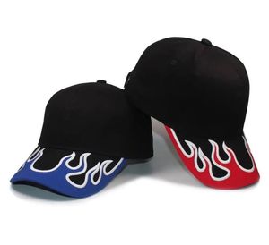 Flame Racing Baseball Hats Black Cotton 6-Panel Street Style Embroidery Brim Unisex Adult Spring Summer Casual Cap - Product Image 5