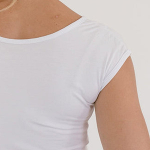 Women's <b>White</b> O-Neck Short <b>Sleeve</b> <b>T</b>-<b>Shirt</b> Minimalist Logo Design Regular Fit 100% Organic Cotton Jersey Breathable Summer - Product Image 2