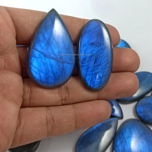 Cabochons de labradorite bleue naturelle de qualité supérieure, pierres précieuses en vrac de 20-35 mm de formes variées, prix de gros pour la fabrication de bijoux en argent - Product Image 3