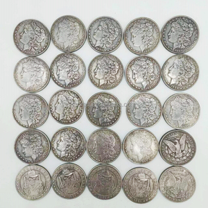Moneta Morgan (1878~1904 <span class=keywords><strong>e</strong></span> Versione <span class=keywords><strong>P</strong></span> 1921) 28 Pezzi, Moneta Antica Placcata Argento, Replica Vintage da 1 Dollaro USA - Product Image 6