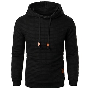 Sweat-shirt en polaire à capuche rouge pour homme, coupe ample, manches longues, couleur unie, tricoté en polyester, vêtement décontracté d'hiver 2027 - Product Image 2
