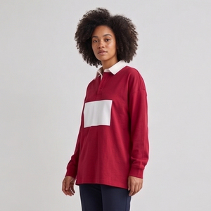 <b>Women's</b> Breathable Oversized Drop Shoulder <b>Long</b> <b>Sleeve</b> for <b>Shirt</b> Polyester/Cotton Hip Hop Style - Product Image 3