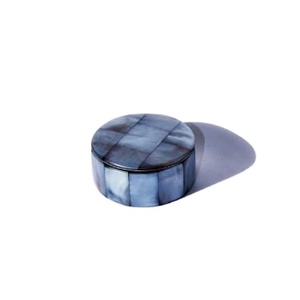 New Arrival blue shell inlay round <b>mini</b> trinket <b>box</b> luxury handmade organizer modern home decor gift item - Product Image 1