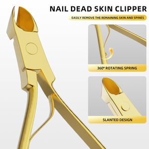 Ensemble professionnel de manucure et pédicure en acier inoxydable couleur or pour salon, qualité commerciale, kit de coupe-ongles robuste - Product Image 5