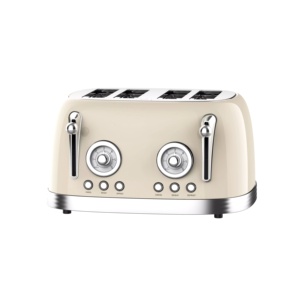 เครื่องปิ้งขนมปังไฟฟ้าขนาดเล็ก 4 แผ่น สแตนเลส ช่องกว้าง ปรับระดับความเผาได้ ฟังก์ชั่นอุ่นอาหาร สำหรับใช้ในบ้านและโรงแรม - Product Image 1