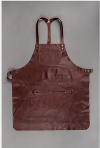 Tablier en cuir vintage couleur cognac, tablier de boucher en cuir pleine peau à une sangle, tablier en cuir personnalisé avec logo - Product Image 4