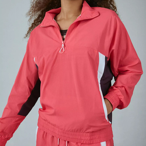 Veste safari rose fine à col zippé réfléchissant avec capuche, design color block, respirante, en nylon, style sportif, longueur standard, pour homme - Product Image 6