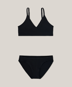 Ensemble soutien-gorge et culotte sans fil en soie tissée florale 100 % luxe pour femme, bralette à bonnets fins respirante et sans coutures pour adultes - Product Image 2