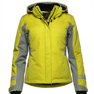 Veste d'hiver rose à capuche OEM avec empiècements gris, fermeture éclair, manches longues, longueur standard, rembourrage en coton, vêtements d'extérieur personnalisés pour femmes - Product Image 4