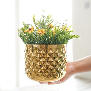 Metal Indoor Pineapple <b>Texture</b> Golden Planter Superfine Quality Available for Table Decor Wedding Home Decor at Wholesale Price - Product Image 6