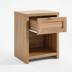 Table de chevet moderne en bois avec tiroir lisse et étagère ouverte, table de chevet durable pour le rangement dans la chambre - Product Image 5