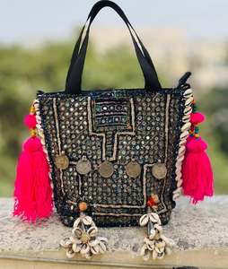 Handcrafted Banjara <b>Patchwork</b> Mini <b>Bag</b> for Ladies Vintage Fashion Cotton Zipper Detachable Sling Design Embroidery Crossbody - Product Image 1