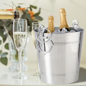 Seau à glace en aluminium, design minimaliste rond, résistant à la rouille, portable, étanche, pour les fêtes - Product Image 2