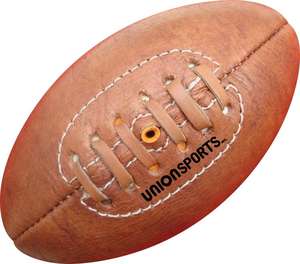 Ballon de rugby en cuir naturel vintage entièrement cousu main et avec lacets sur le dessus - Product Image 2