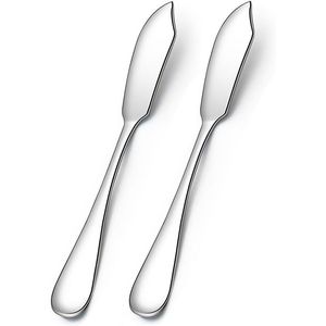 Ensemble de 2 couteaux à beurre et à fromage en acier inoxydable pour la cuisine, le restaurant, les fêtes, parfait pour étaler le beurre - Product Image 1