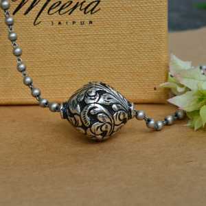 สร้อยคอจี้แฟชั่นสีเงินมีร่า Jaipur dhol - Product Image 3