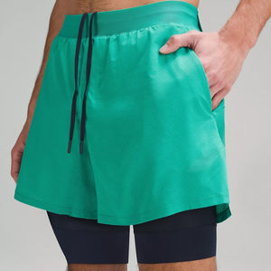 Men's Custom Logo Double-<b>Layer</b> Mesh Gym Shorts Breathable Comfortable Elastic Waist Tennis Running Workout Set Pockets OEM Team - Product Image 6