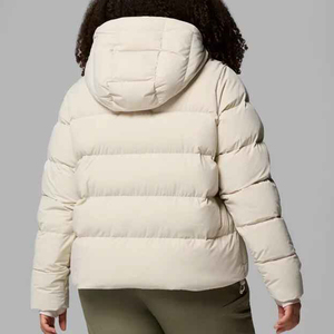 Custom <b>Women's</b> Hooded Bubble Fabric 100% Polyester Filled Breathable Cropped Puffer <b>Jacket</b> Lightweight <b>Packable</b> Foldable Autumn - Product Image 2