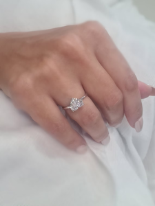 Heart Shaped <b>Solitaire</b> Diamond <b>Ring</b> in <b>Silver</b> Finish for Women Engagement Wedding Proposal Anniversary Jewelry - Product Image 5