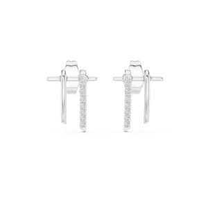 Pendientes de Oro Rosa de 14K con Diamantes Cultivados en Laboratorio para Mujer |   Ropa de Fiesta |   Diamante Cultivado Nuevo - Product Image 3