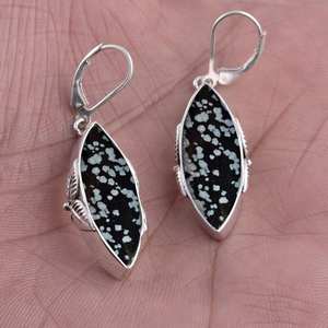 Obsidian 925 Sterling Silver Gold Plated Stud <b>Earrings</b> Handmade Gemstone Jewelry <b>Black</b> Stone <b>Women's</b> Anniversary Party Gift - Product Image 6