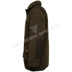 Veste de chasse en polaire isolante respirante de haute qualité pour hommes avec logo personnalisé et fermeture éclair sur le devant - Product Image 3