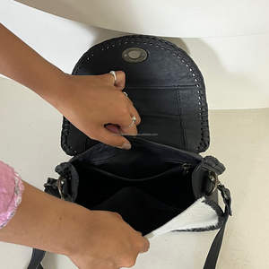 Sac bandoulière en cuir de vachette véritable, motif floral, fait main, style western, bohème, réglable, pour femme, collection 2026 - Product Image 6