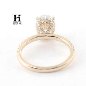 Anillo de Diamante Cultivado en Laboratorio con Corte Asscher Art Deco de Lujo, Oro de 14K, Octágono, Baguette, Halo, Anillo de Compromiso para Mujer, Certificado IGI - Product Image 6