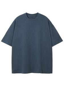 Men's Oversized Letter Pattern Gray Short Sleeve Cotton T-Shirt O-Neck Regular Fit Casual Worsted Knitted Front Silk <b>Screen</b> - Product Image 3