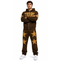 Ensemble deux pièces sportif pour homme en coton épais 100 % écologique, grande taille, avec sweat à capuche et pantalon à taille élastique – Vente en gros