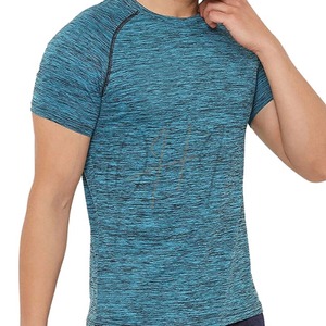 เสื้อยืดออกกำลังกายผู้ชายสีน้ำเงินลายไท-ได ระบายอากาศได้ดี ทรงโอเวอร์ไซส์ ผ้าฝ้าย 100% แขนเสื้อแบบแร็กแลน - Product Image 1