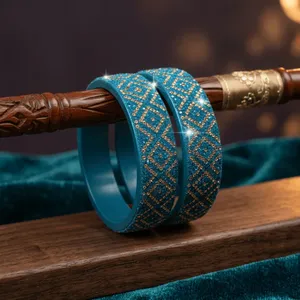 Ensemble de 2 bracelets bleus à motif géométrique, style Lac Fashion - Product Image 6