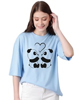 T-shirts à manches courtes en coton écologique pour femmes, imprimé graphique cœur et lettres, broderie, biowashed, 160 GSM, haute qualité