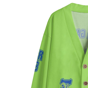 Cárdigan Casual Universitario para Mujer, con Letras Bordadas en la Parte Delantera, Tejido, Mezcla de Lana, Diseño Geométrico - Product Image 2